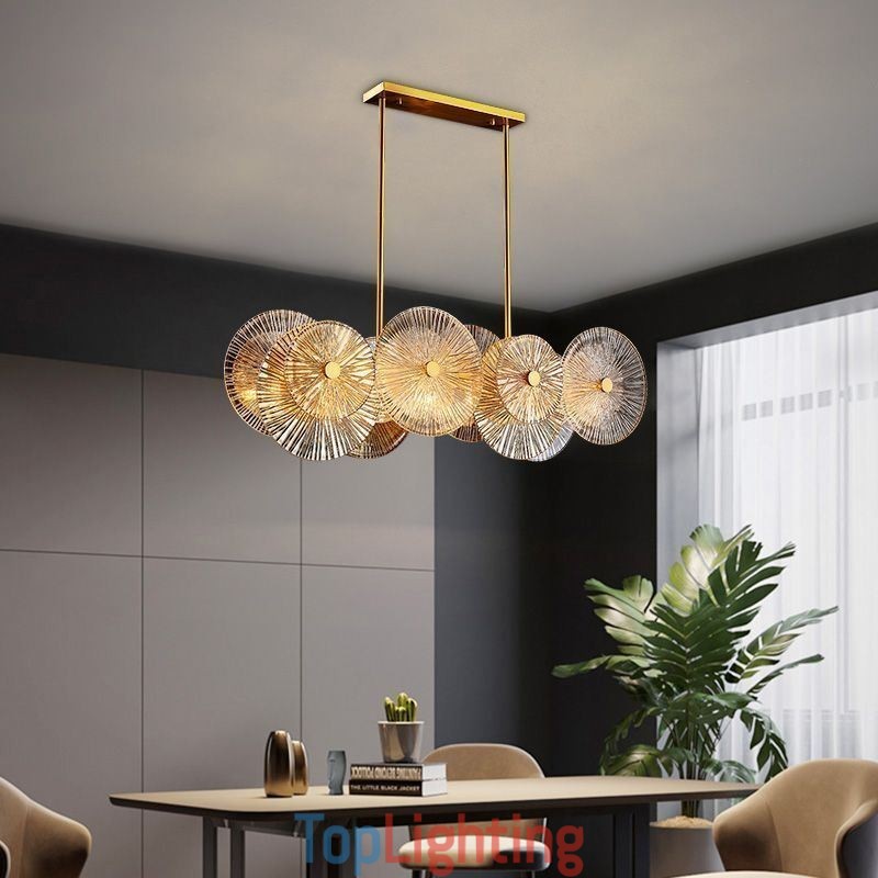 Modern Spark Disc Chandelier Firework Glass Pendant Lamp Home Decor Lighting