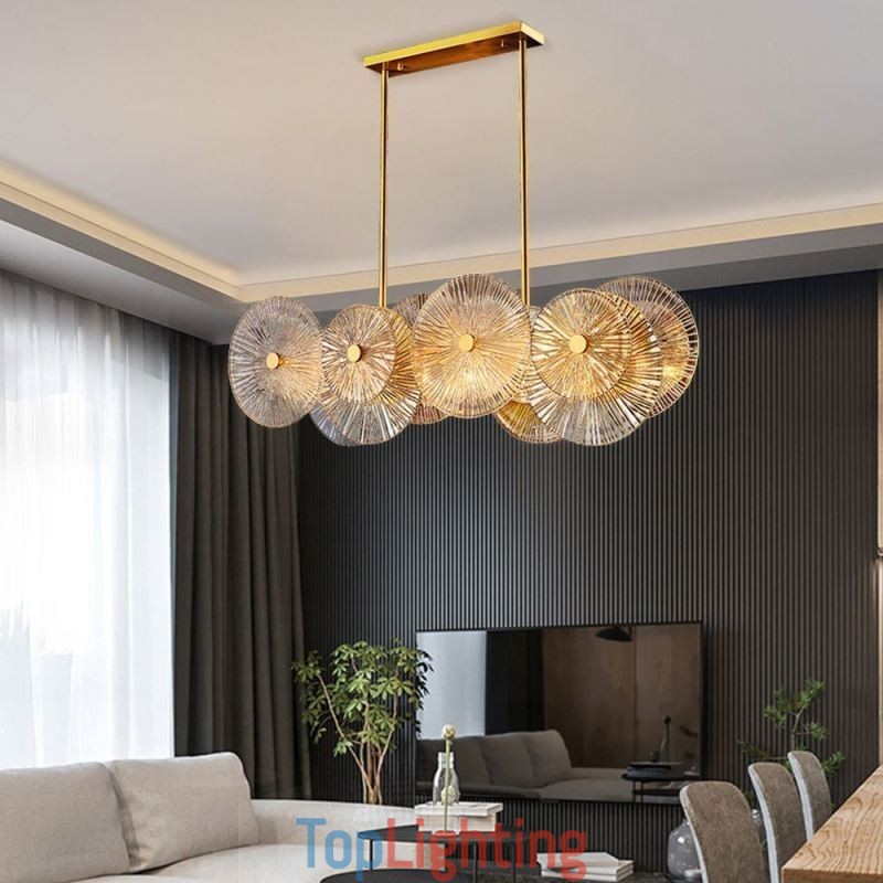 Modern Spark Disc Chandelier Firework Glass Pendant Lamp Home Decor Lighting