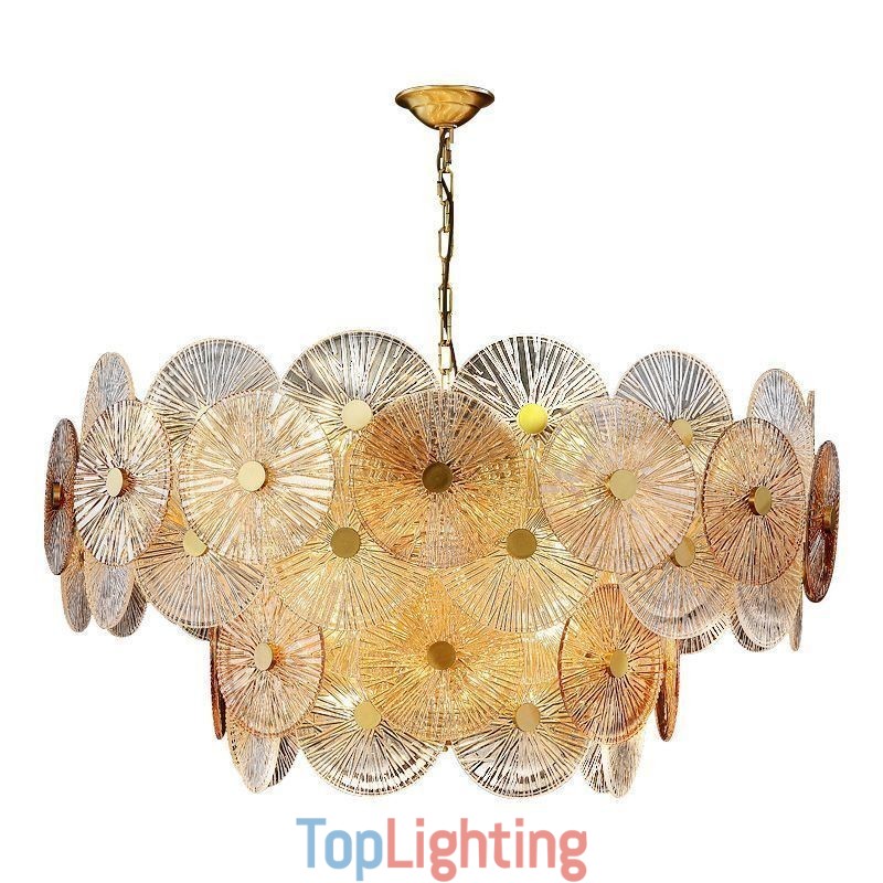 Modern Spark Disc Chandelier Firework Glass Pendant Lamp Home Deco Lighting