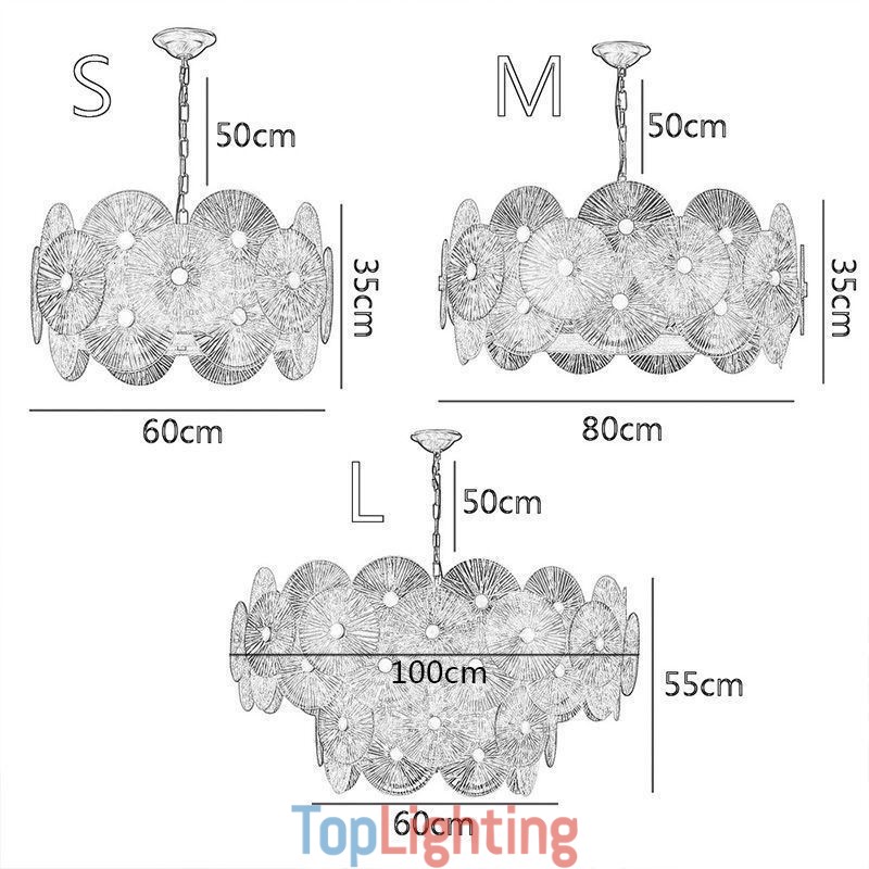 Modern Spark Disc Chandelier Firework Glass Pendant Lamp Home Deco Lighting