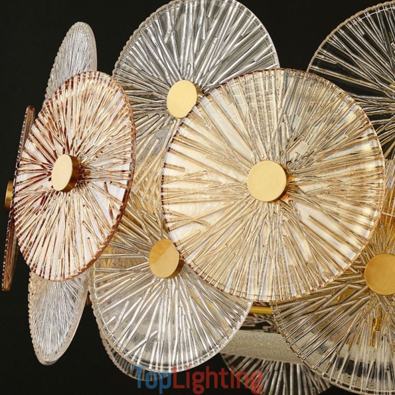 Modern Spark Disc Chandelier Firework Glass Pendant Lamp Home Deco Lighting