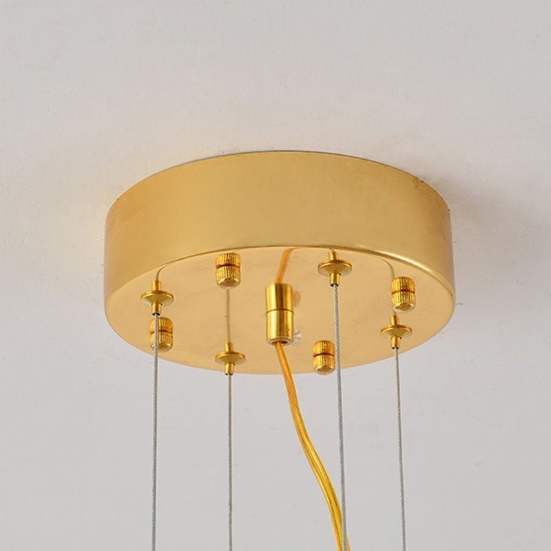 European Glass Hanging Light Fan Shaped Art Chandelier