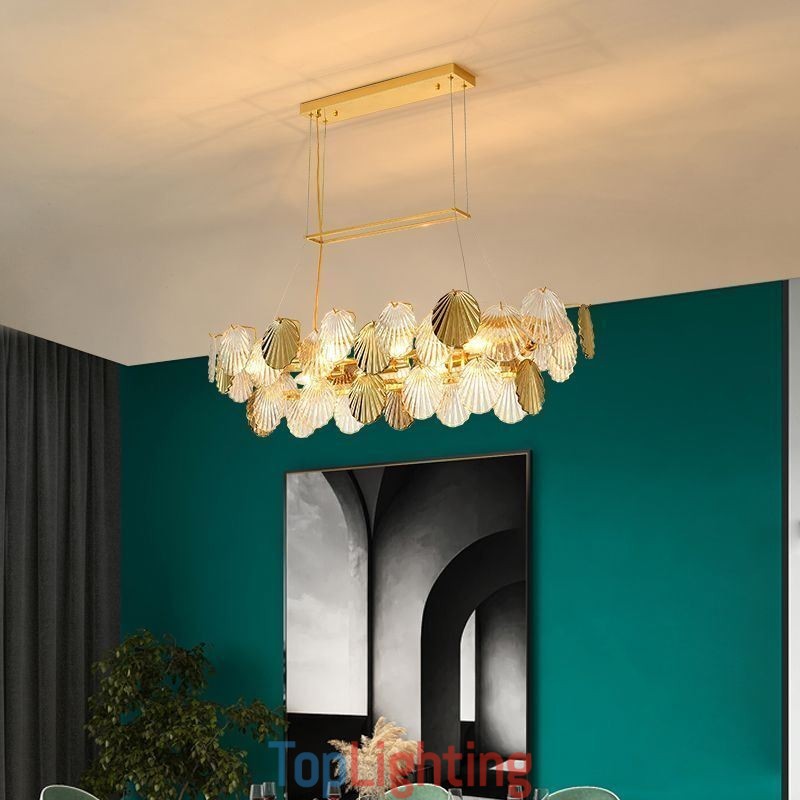 Luxury Glass Chandelier Fashion Lamp Shell Shape Glass Hanging Lamp