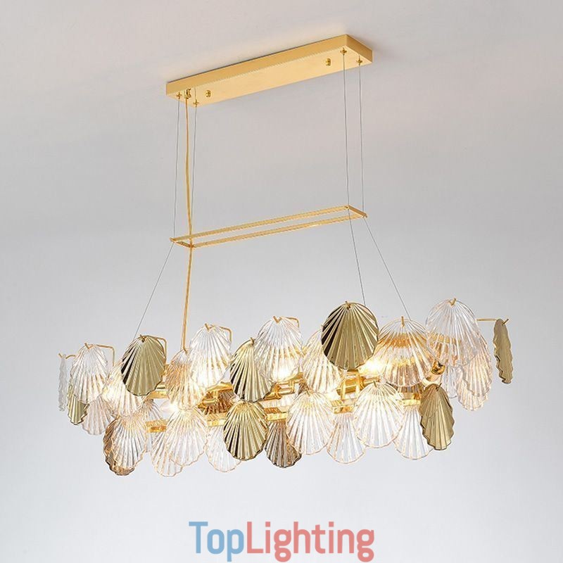 Luxury Glass Chandelier Fashion Lamp Shell Shape Glass Hanging Lamp
