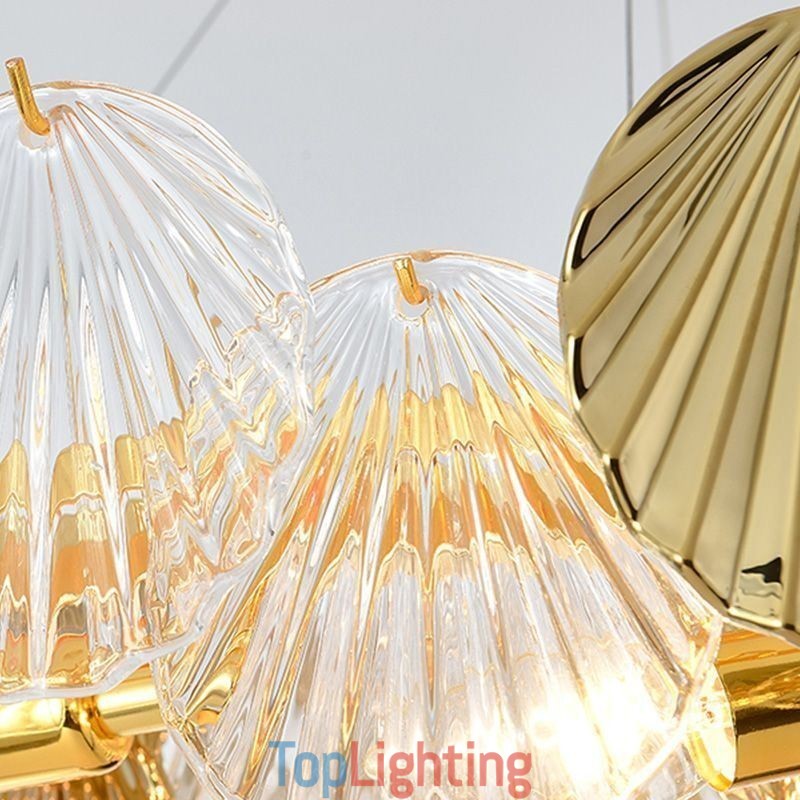 Luxury Glass Chandelier Fashion Lamp Shell Shape Glass Hanging Lamp