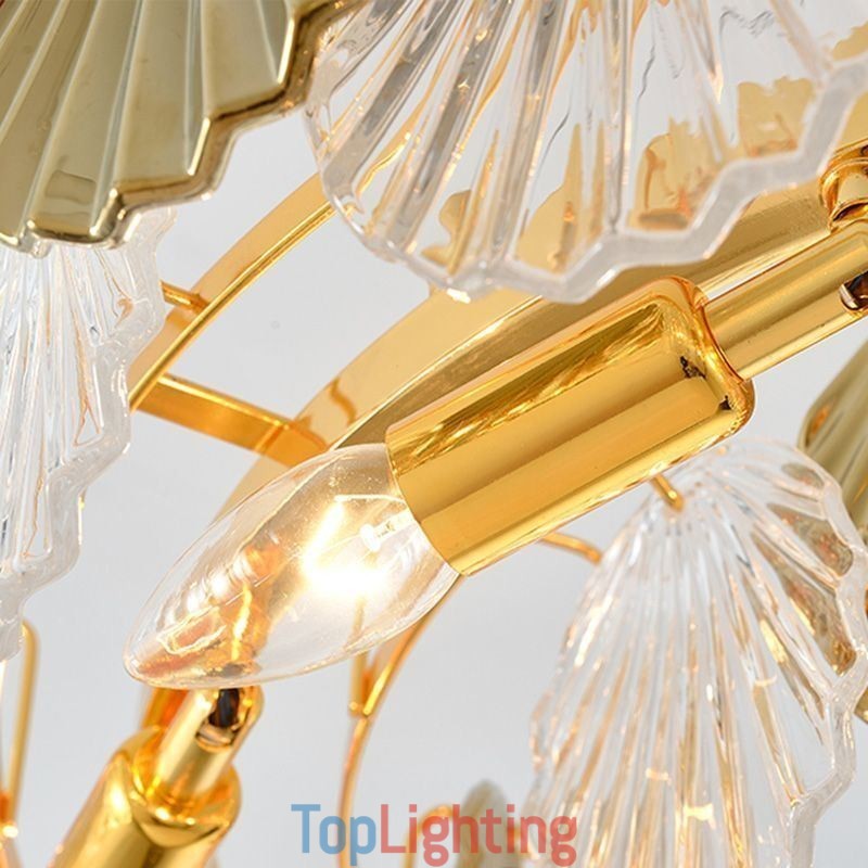 Luxury Glass Chandelier Fashion Lamp Shell Shape Glass Hanging Lamp