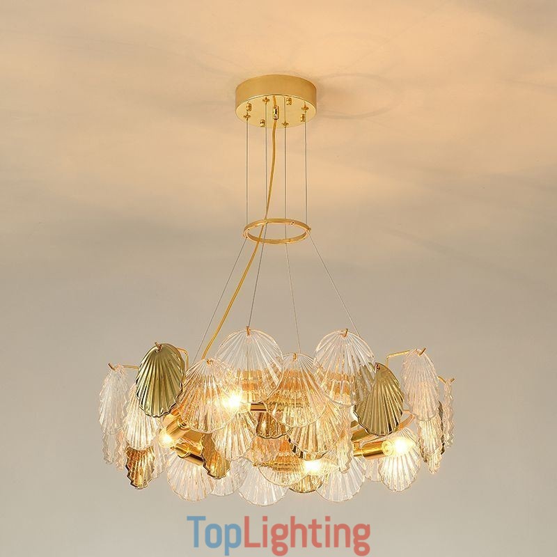Modern Shell Glass Chandelier Lights Dining