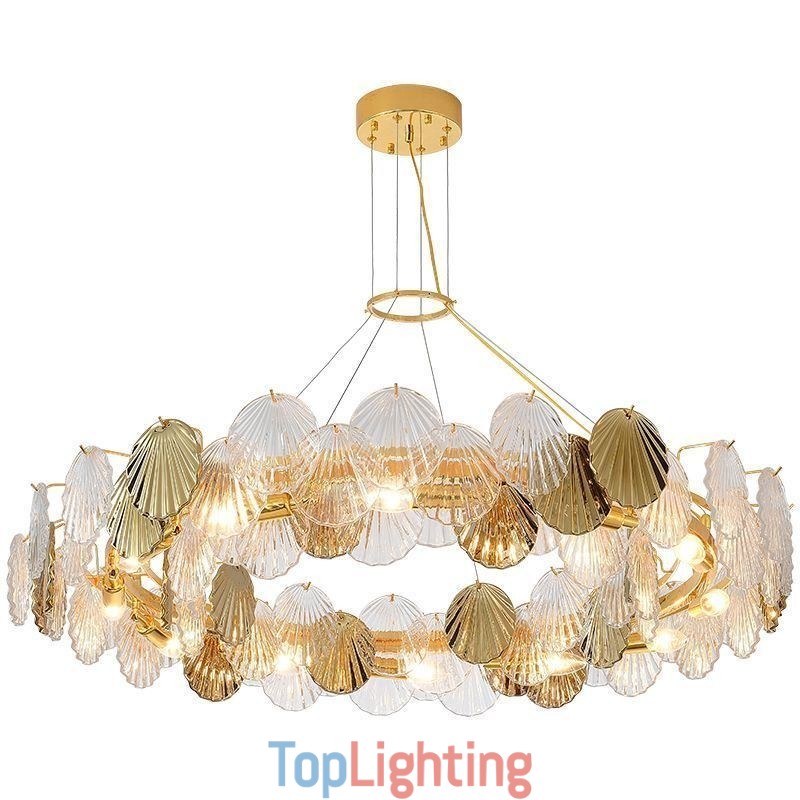 Modern Shell Glass Chandelier Lights Dining
