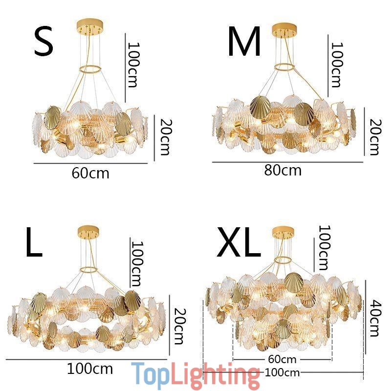 Modern Shell Glass Chandelier Lights Dining