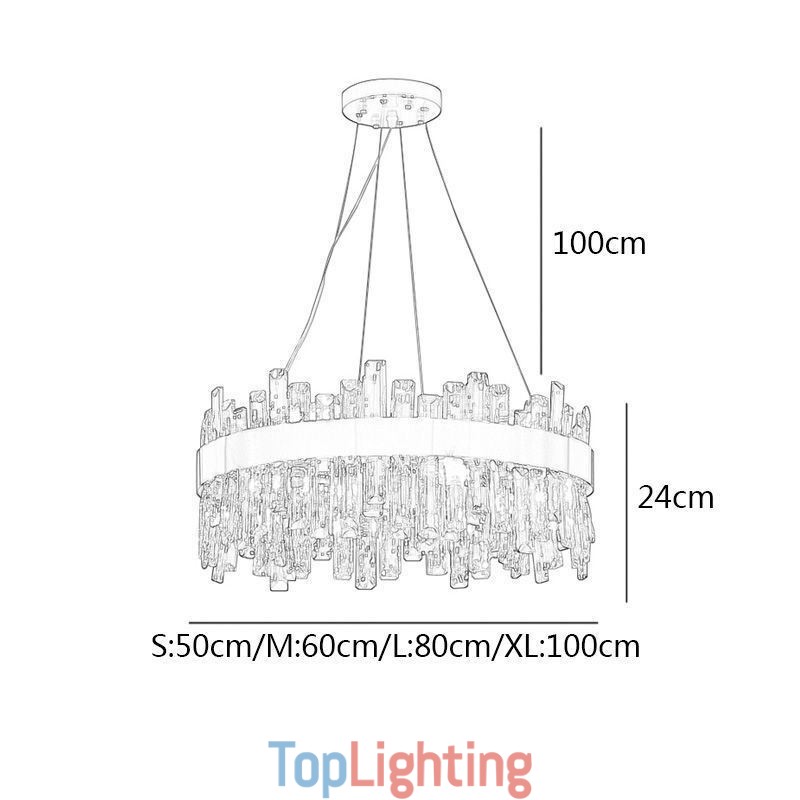 Luxury Glass Chandelier European Style Pendant Light Living