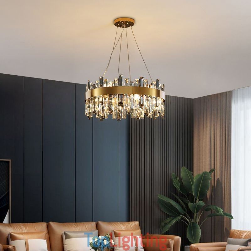 Luxury Glass Chandelier European Style Pendant Light Living