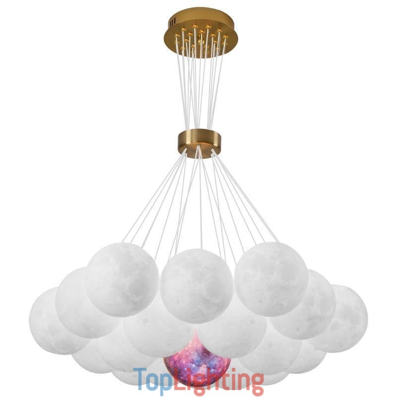 Moon Bubble Chandelier Modern 3D Print Balls Pendant Lamp