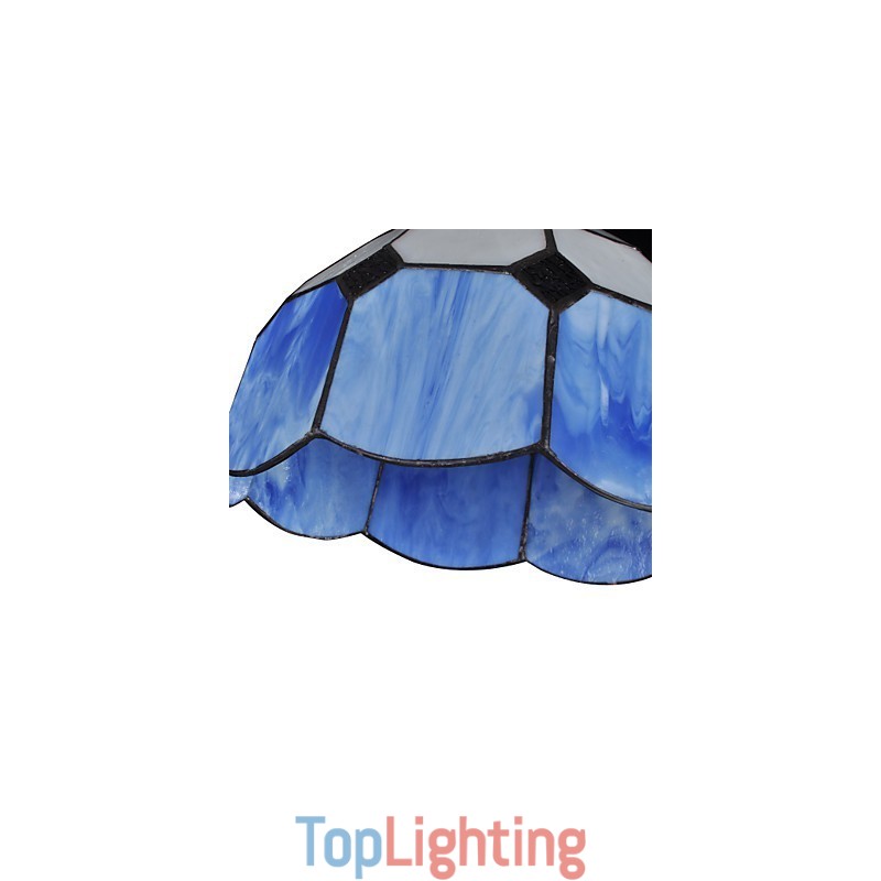 Chandelier Mini Style Country Garage white + blue Glass lights
