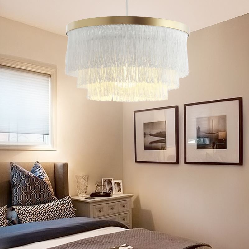Nordic Decorative Pendant Light Warm Romantic Tassel Chandelier Creative Hanging Lamp