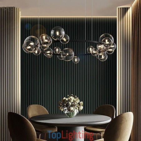 Modern Creative Metal Chandelier Transparent Glass Bubble Lamp Modern Creative Metal Chandelier Transparent Glass Bubble Lamp