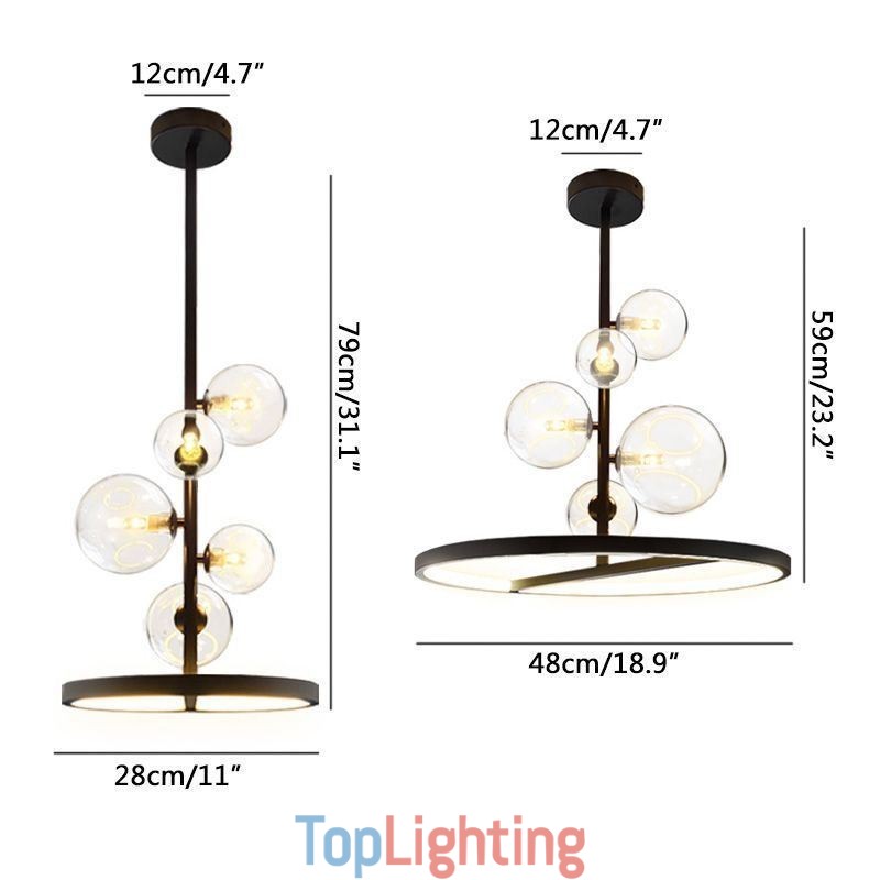 Modern Hanging Lights Fixture Chandelier Glass Bubble Pendant Light