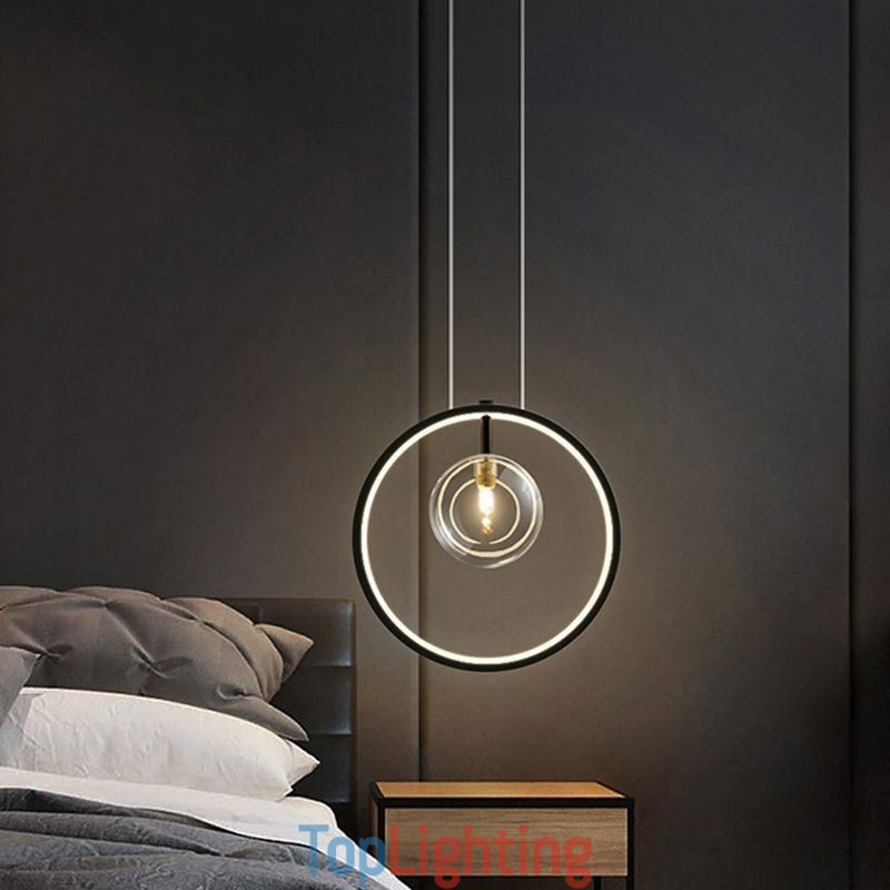 Nordic Pendant Light Glass Bubbles Circle Chandelier Modern Parlor Lamp