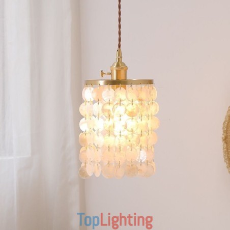 Modern Classic Chandelier White Shell Shade Pendant Ligthing Lamp Ceiling