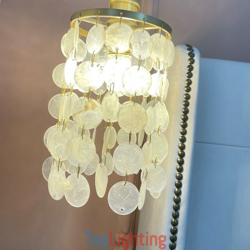 Modern Classic Chandelier White Shell Shade Pendant Ligthing Lamp Ceiling