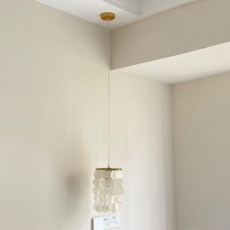 Modern Capiz Pendant Light Contemporary Mini Hanging Ceiling Lighting Dining