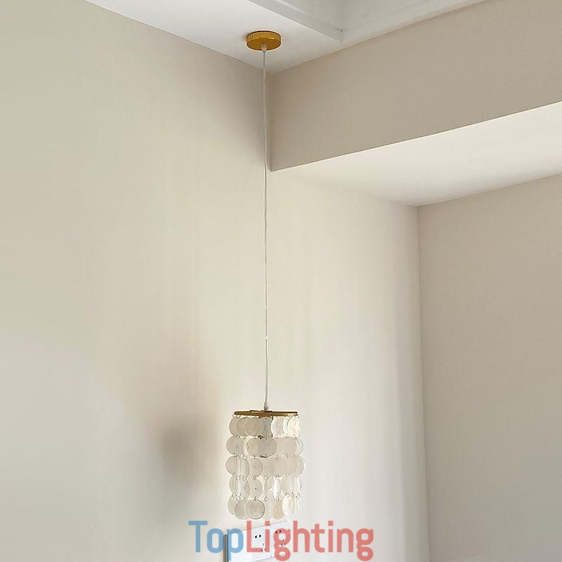 Modern Capiz Pendant Light Contemporary Mini Hanging Ceiling Lighting Dining