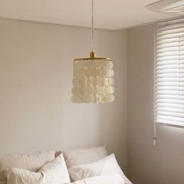 Modern Capiz Pendant Light Contemporary Mini Hanging Ceiling Lighting Dining