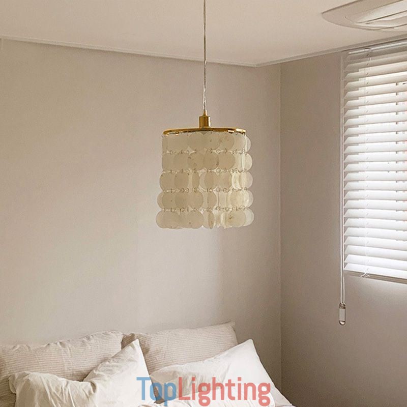 Modern Capiz Pendant Light Contemporary Mini Hanging Ceiling Lighting Dining
