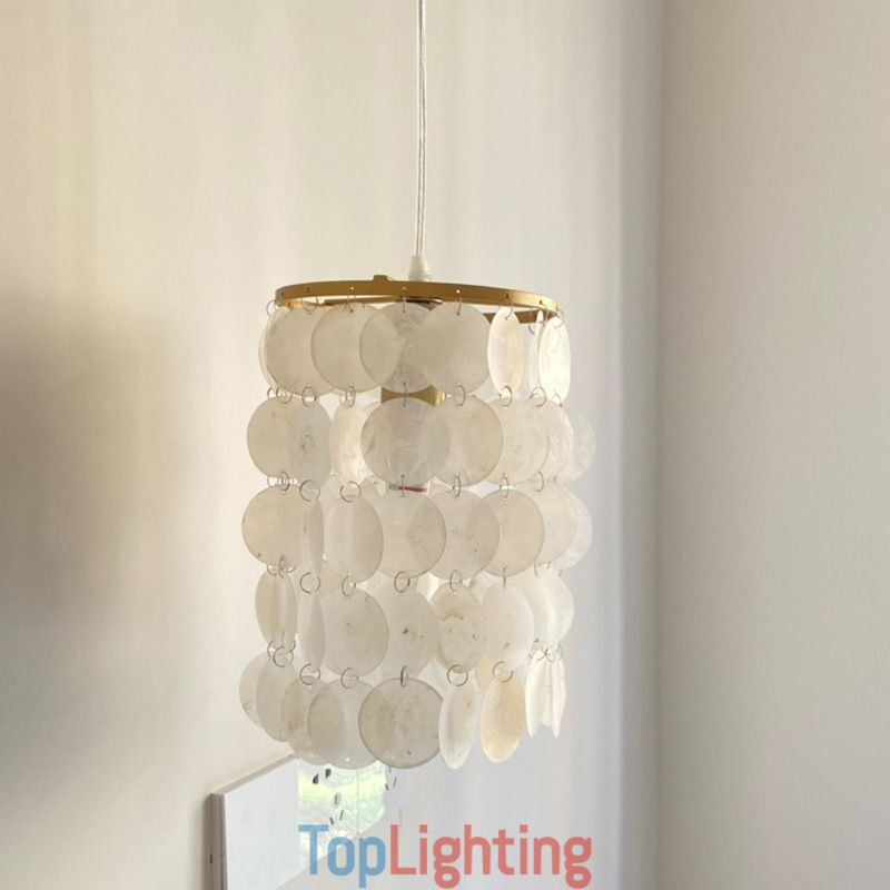 Modern Capiz Pendant Light Contemporary Mini Hanging Ceiling Lighting Dining