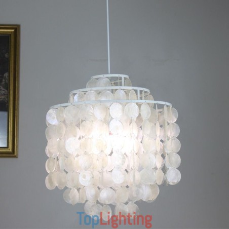 Modern Classic Pendant Light White Shell Shade Lamp Modern Classic Pendant Light White Shell Shade Lamp