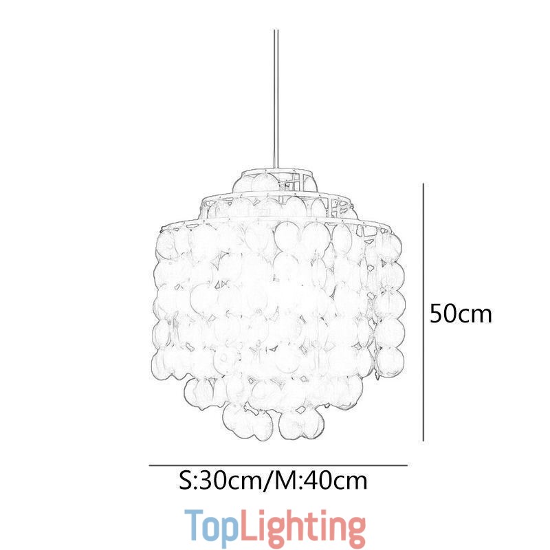 Modern Classic Pendant Light White Shell Shade Lamp