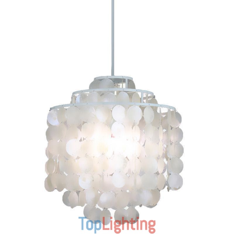 Modern Classic Pendant Light White Shell Shade Lamp
