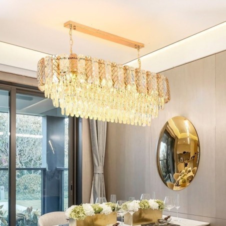 Modern Crystal Pendant Light Luxury Oval Hanging Light Modern Crystal Pendant Light Luxury Oval Hanging Light