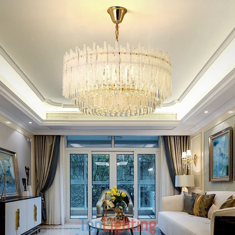 Crystal Round Coral Ceiling Light Pendant Light