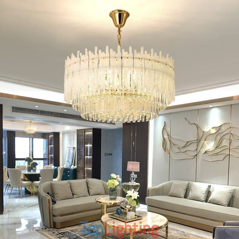 Crystal Round Coral Ceiling Light Pendant Light
