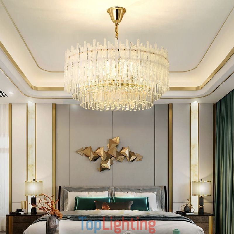 Crystal Round Coral Ceiling Light Pendant Light