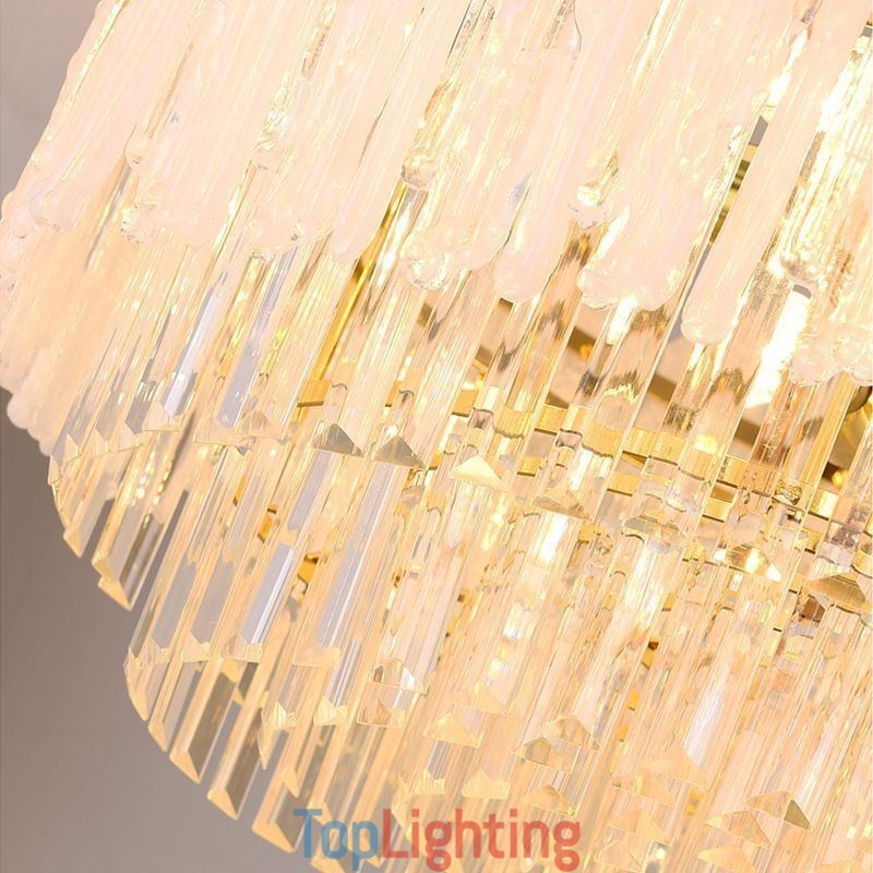 Crystal Round Coral Ceiling Light Pendant Light