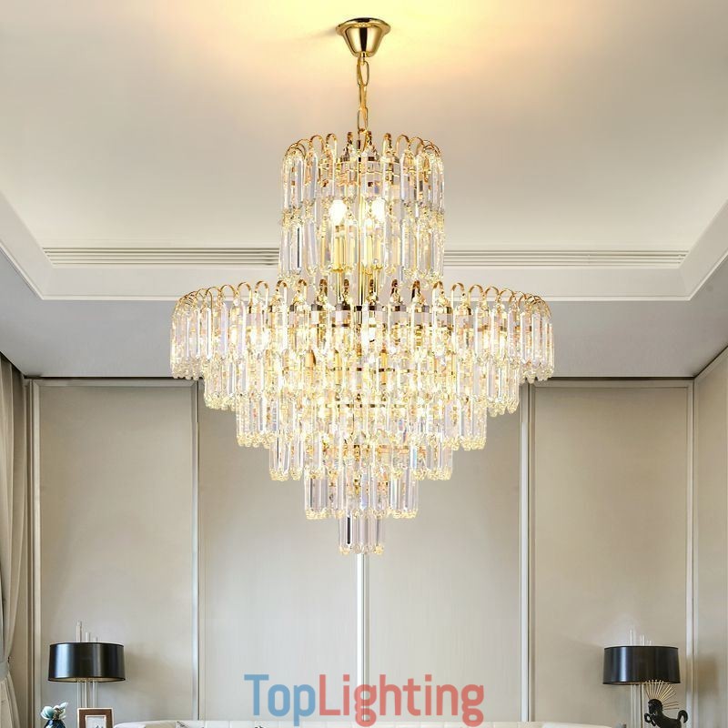 Elegant Pendant Light Crystal Round Ceiling Lighting Fixture