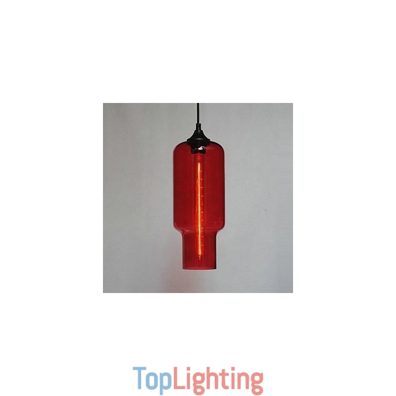 Modern Glass Pendant Light in Brown Bubble Design