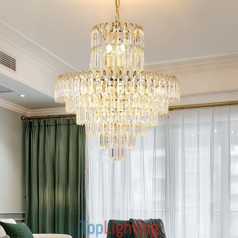 Elegant Pendant Light Crystal Round Ceiling Lighting Fixture