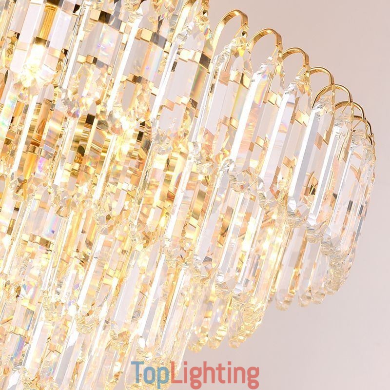 Elegant Pendant Light Crystal Round Ceiling Lighting Fixture