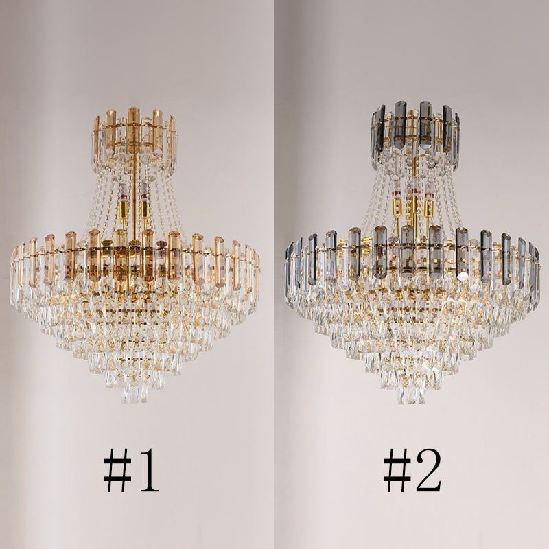 Modern Crystal Pendant Light Round Ceiling Lighting Fixture