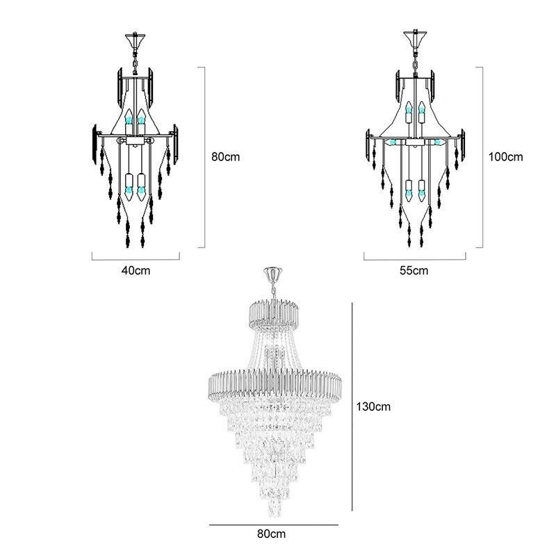 Modern Crystal Pendant Light Conical Ceiling Lamp