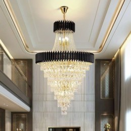 Modern Crystal Pendant Light Conical Ceiling Lamp