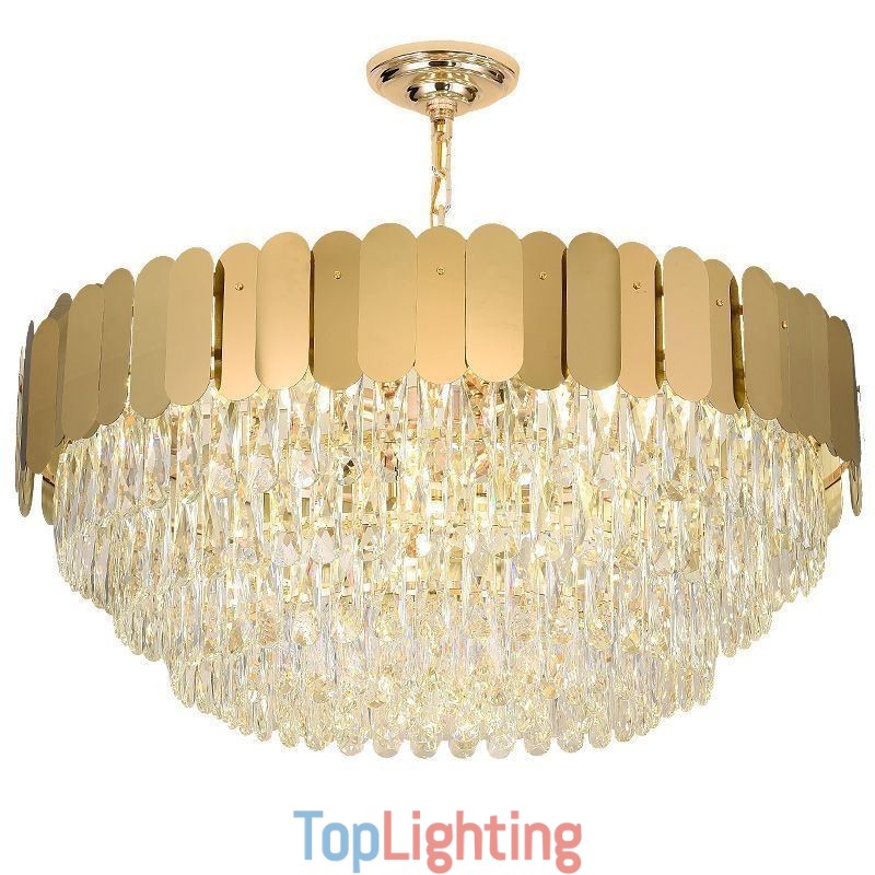 Modern Pendant light Crystal Round Hanging Ceiling Light