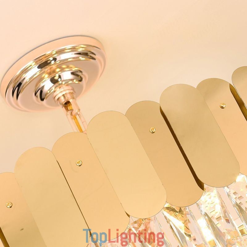 Modern Pendant light Crystal Round Hanging Ceiling Light