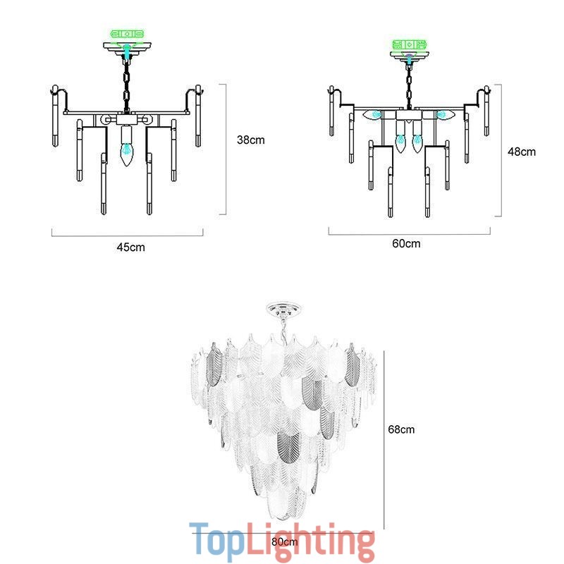 Crystal Elegant Leaf Pendant Light Ceiling Pendant Light