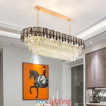 K9 Crystal Pendant Light Luxury Oval Hanging Light K9 Crystal Pendant Light Luxury Oval Hanging Light