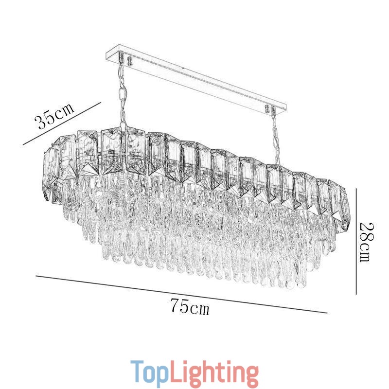 K9 Crystal Pendant Light Luxury Oval Hanging Light