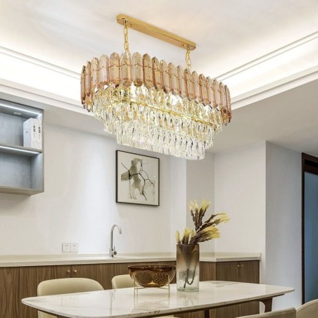 Modern Crystal Pendant Light Luxury Oval Ceiling Light Modern Crystal Pendant Light Luxury Oval Ceiling Light