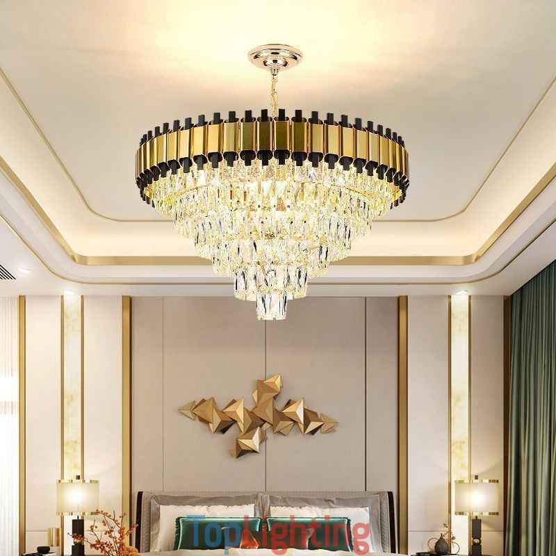 Luxury Crystal Pendant Light Round Ceiling Lighting